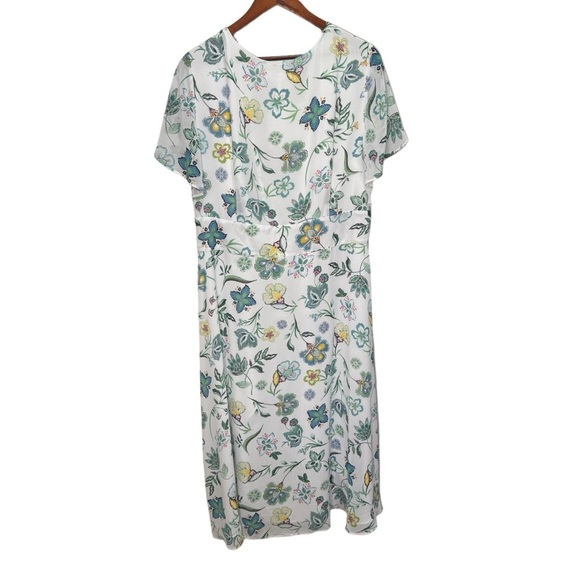 Addition Elle Responsible, Floral Asymmetrical Wrap Midi Dress Size 18 NWOT - Picture 8 of 16